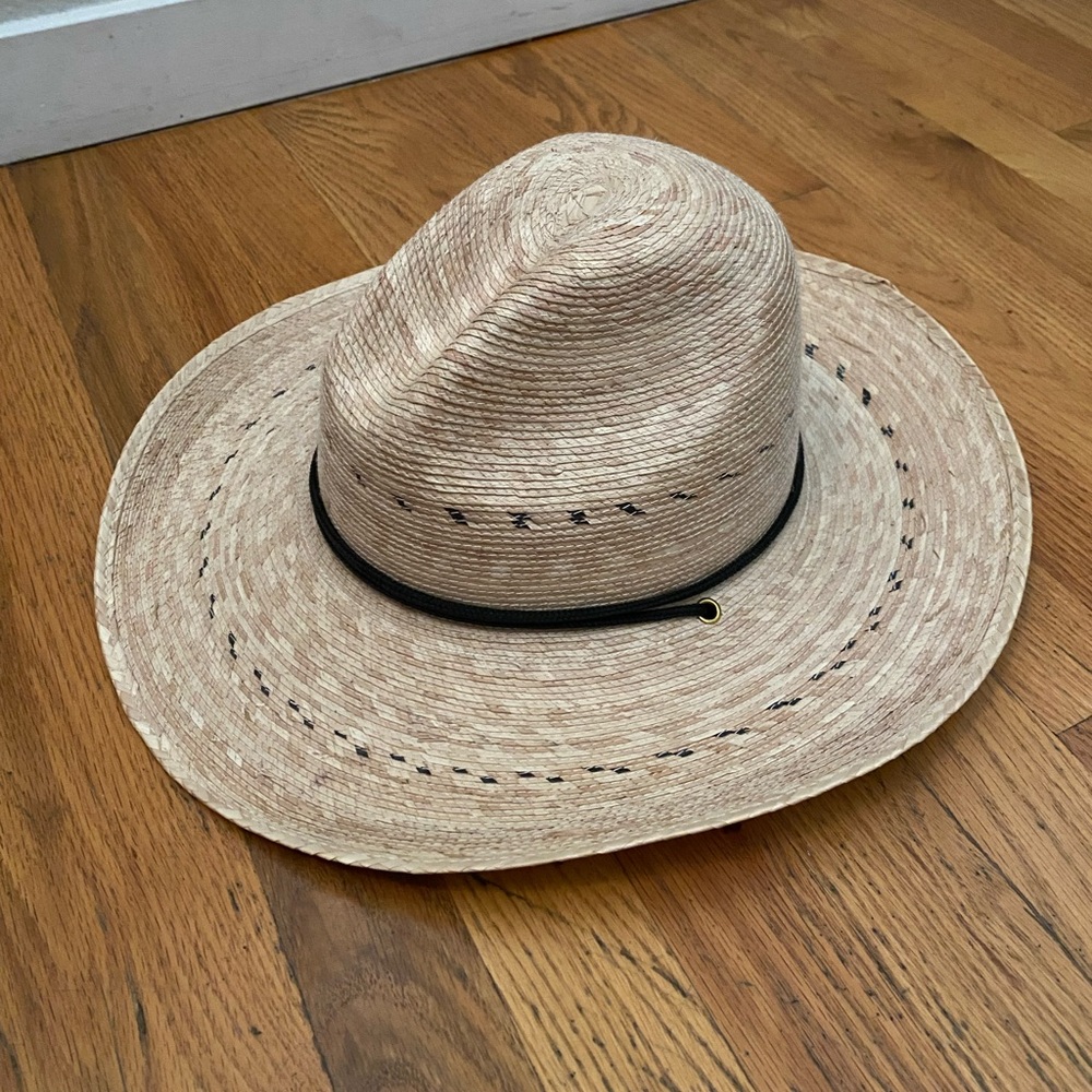 Tan Straw Hat with Black Band